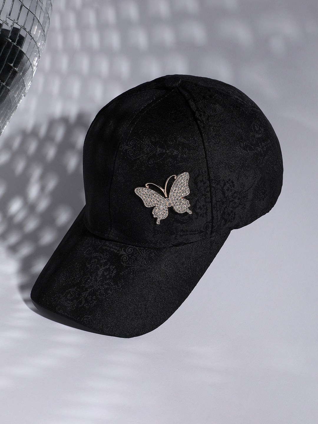 Jaquard Butterfly Baseball Cap - Black