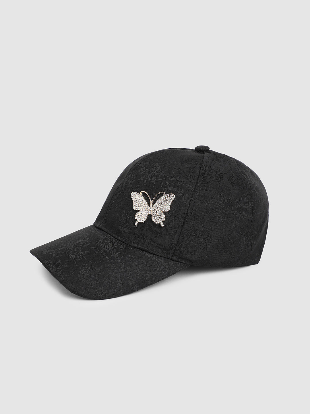 Jaquard Butterfly Baseball Cap - Black