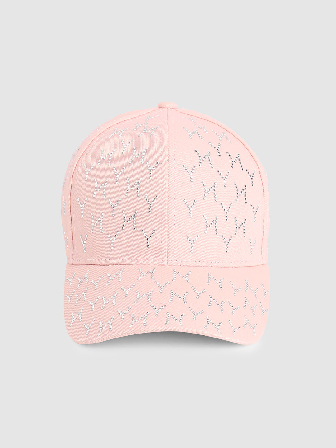 Rhinestone Swirl Baseball Cap - Baby Pink