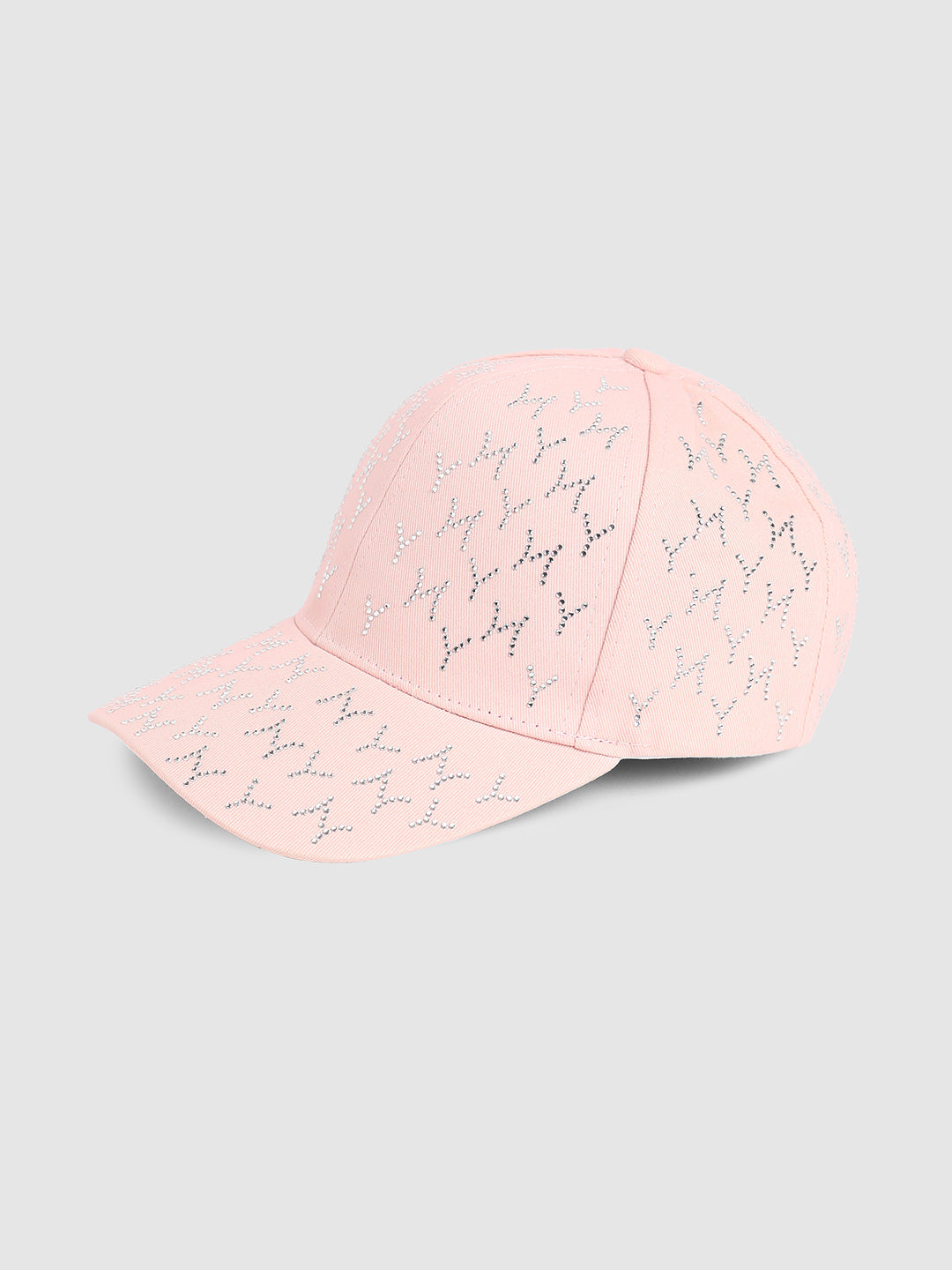 Rhinestone Swirl Baseball Cap - Baby Pink