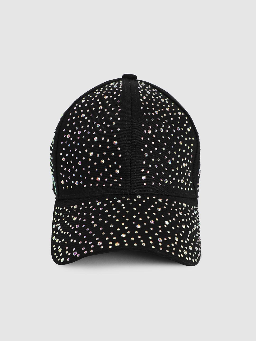 All Over Embellished Baseball Cap - Black