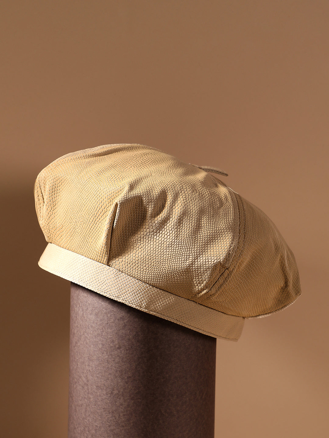 Pebbled Bakerboy Hat - Off-White