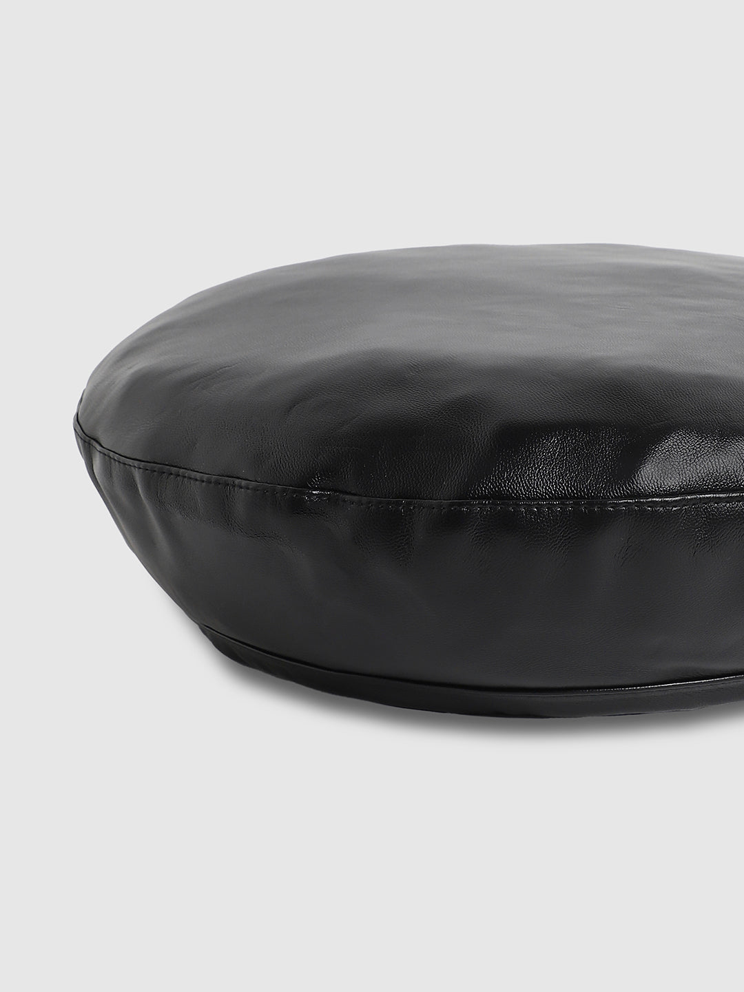 Flat Grain Beret Hat - Black