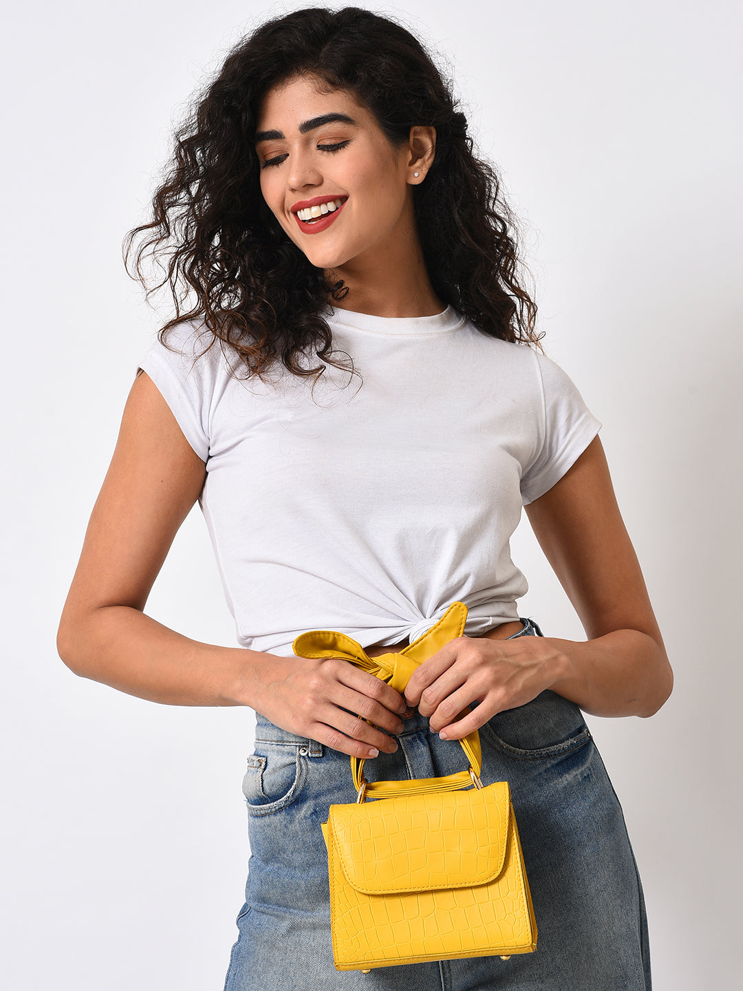 Fiorella Yellow Cross Body Bag