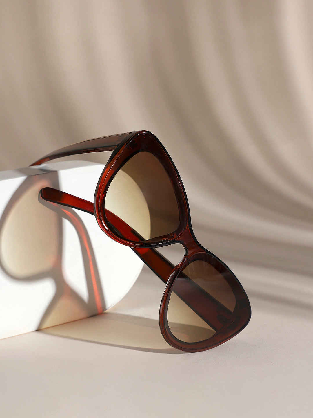 Gradient Cateye Sunglasses - Brown