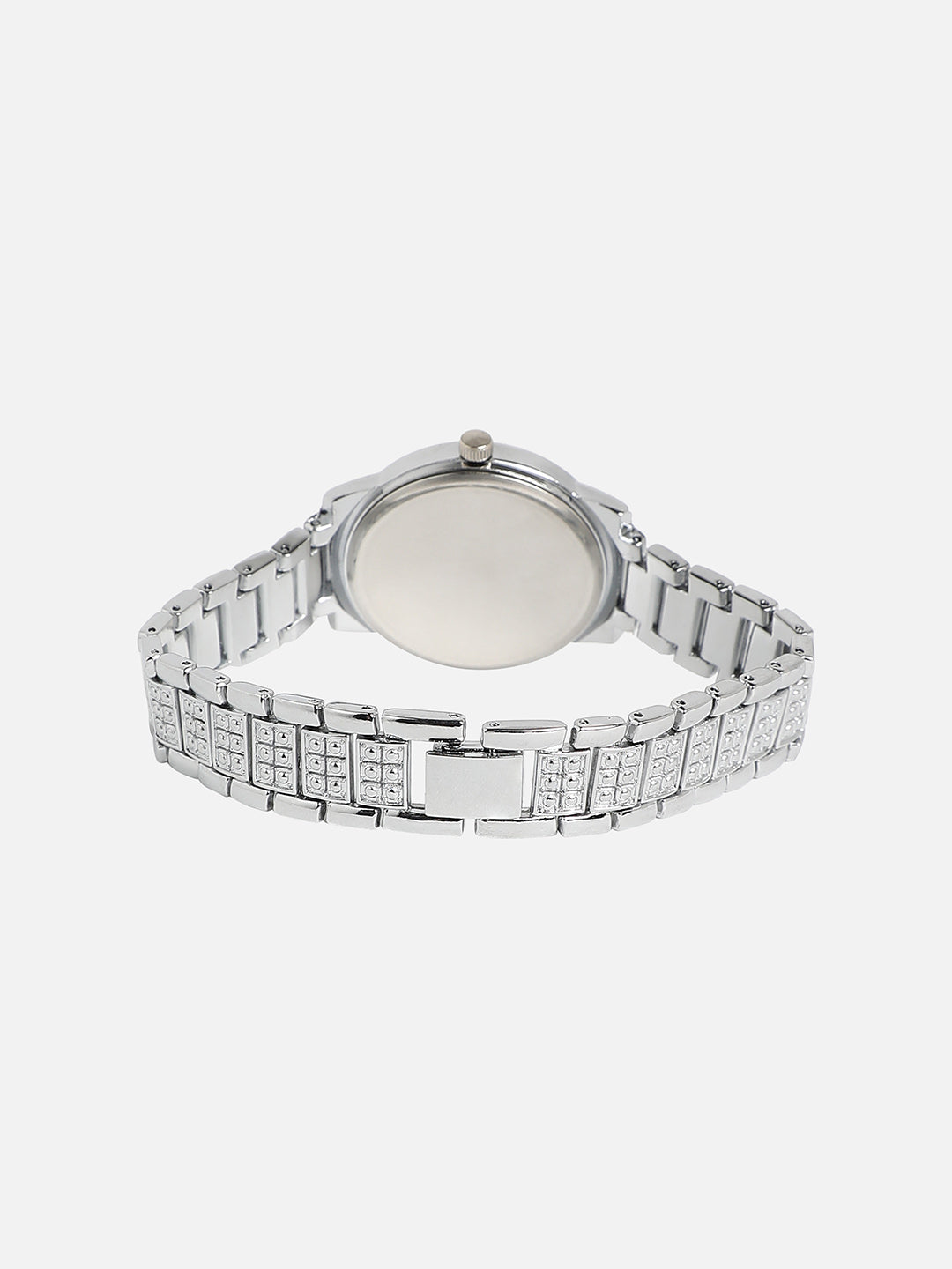 Embellished Round Watch - Silver