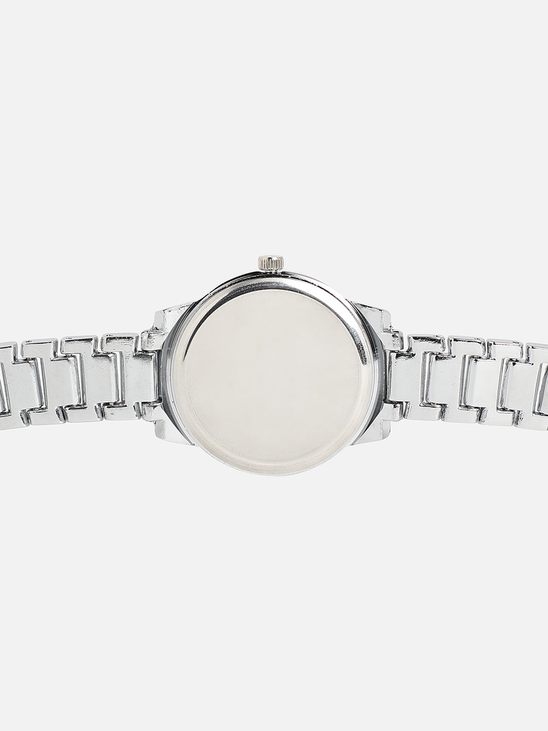 Embellished Round Watch - Silver