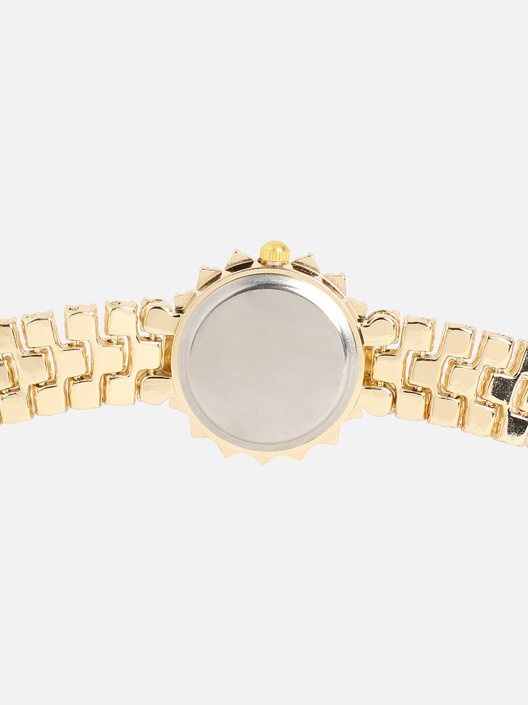 Embellished Round Watch - Gold