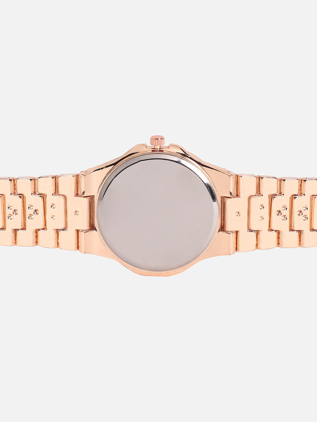 Embellished Round Watch - Rose Gold