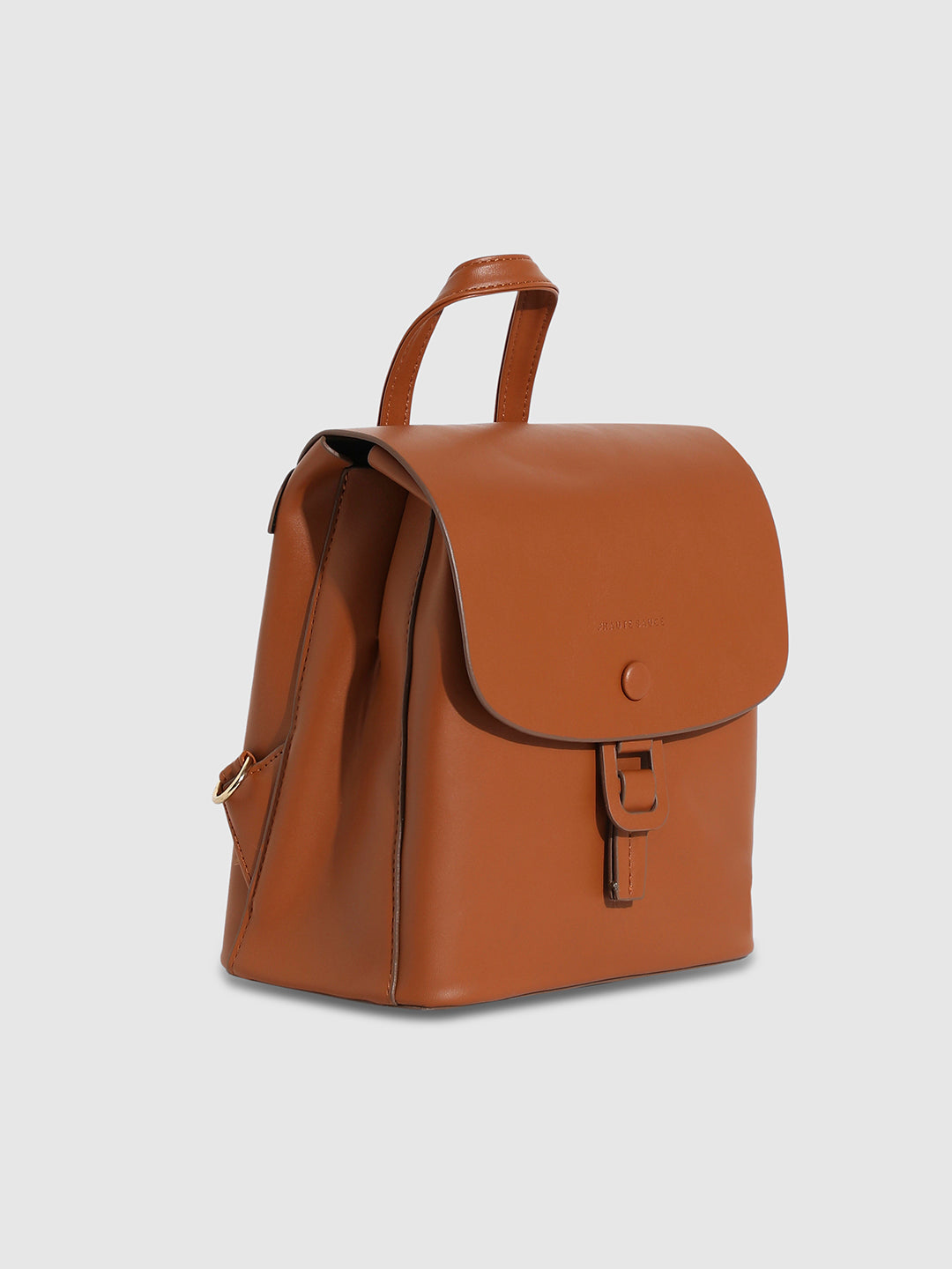 Buckle Flap Backpack - Brown