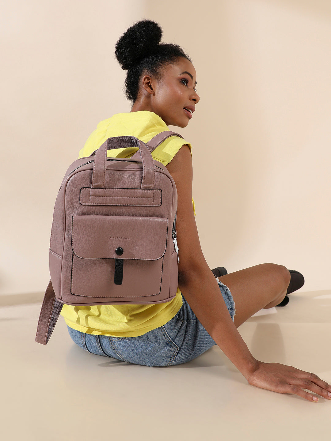 Top Handle Backpack - Nude Pink