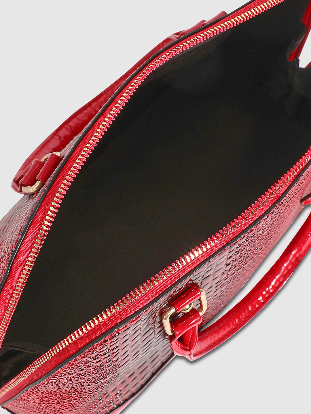 Croc Top Handle Handbag - Red