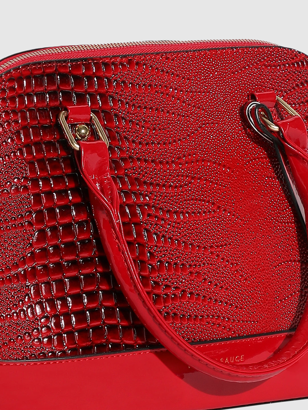 Croc Top Handle Handbag - Red