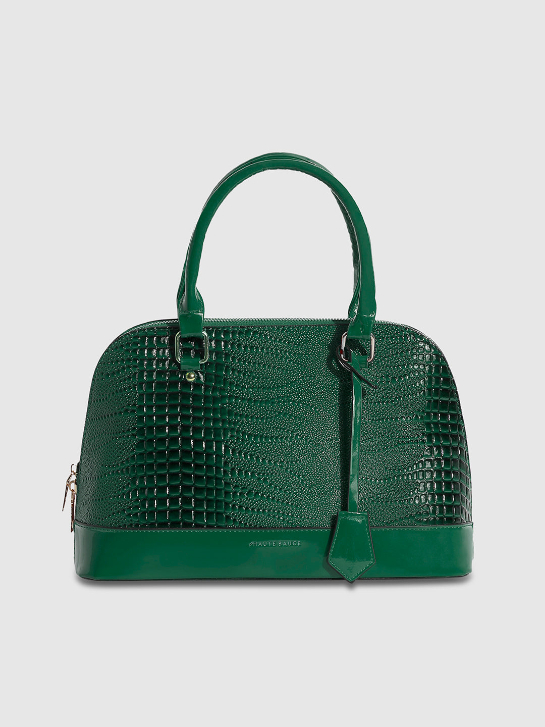 Croc Top Handle Handbag - Forest Green