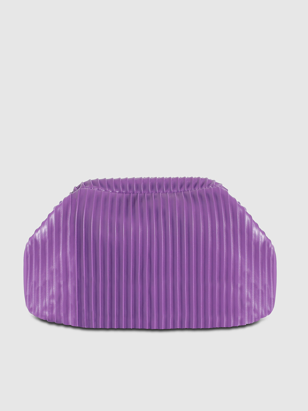 Textured Pouch Handbag - Purple