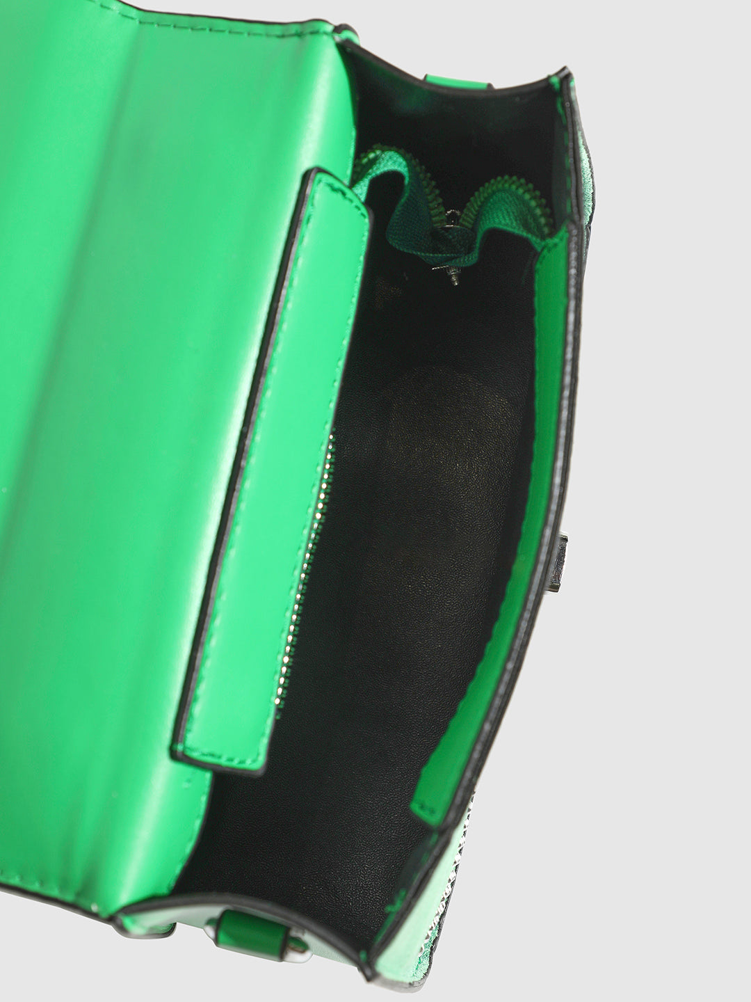 Studded Top Handle Handbag - Parrot Green