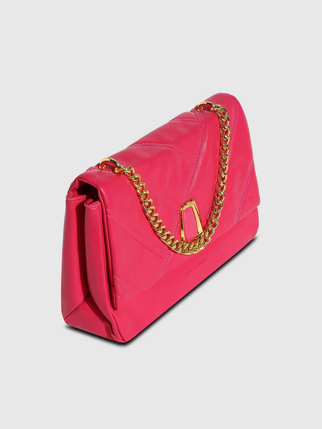 Quilted Chain Handbag - Pink