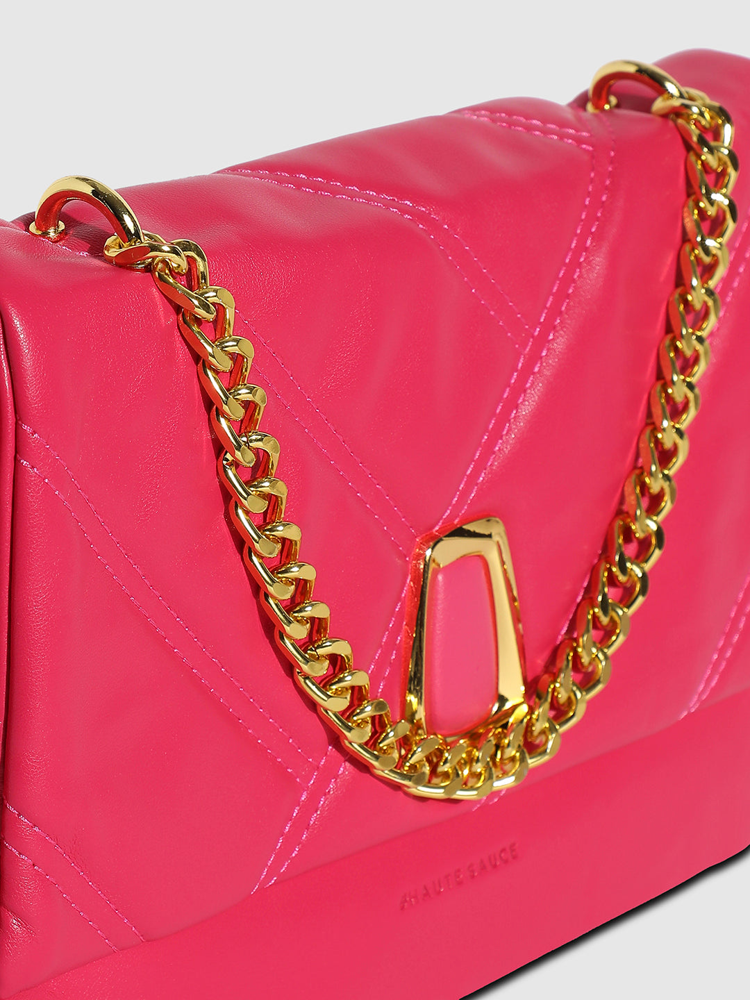 Quilted Chain Handbag - Pink