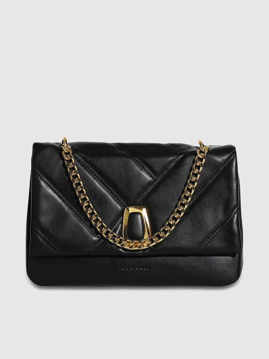 Quilted Chain Handbag - Black