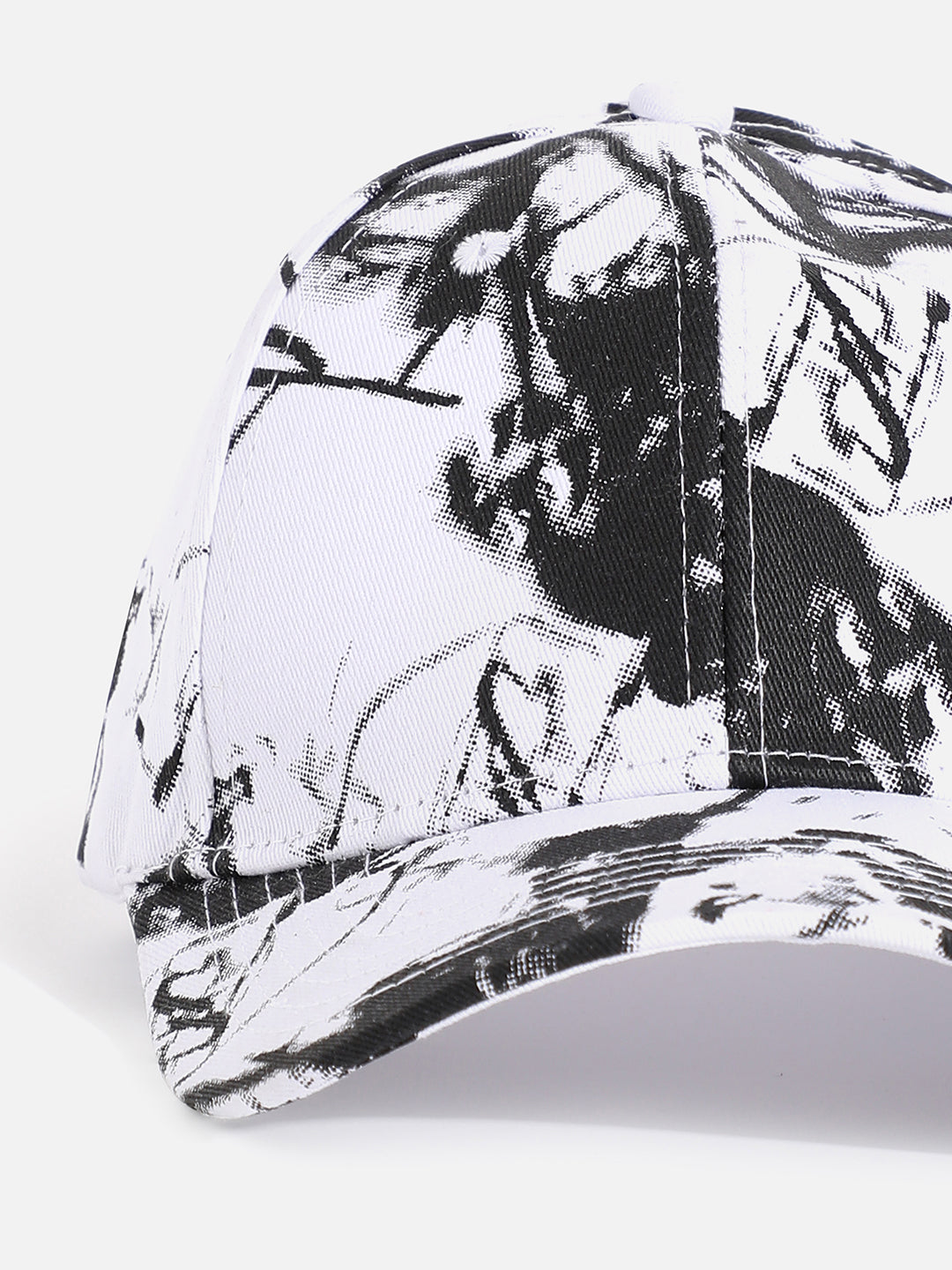 Black & White Tie-Dye Textured Baseball Cap