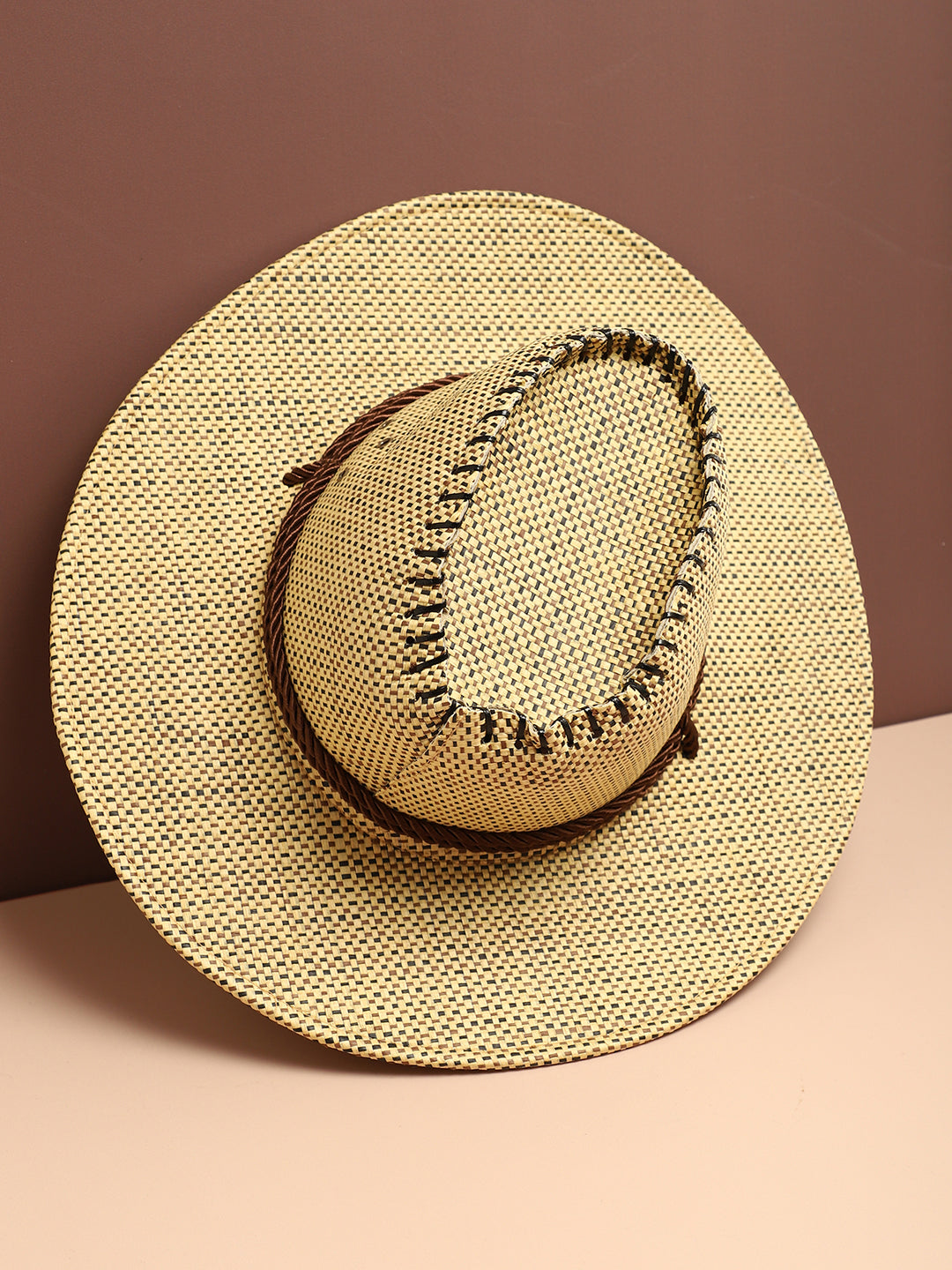 Beige Textured Cowboy Hat