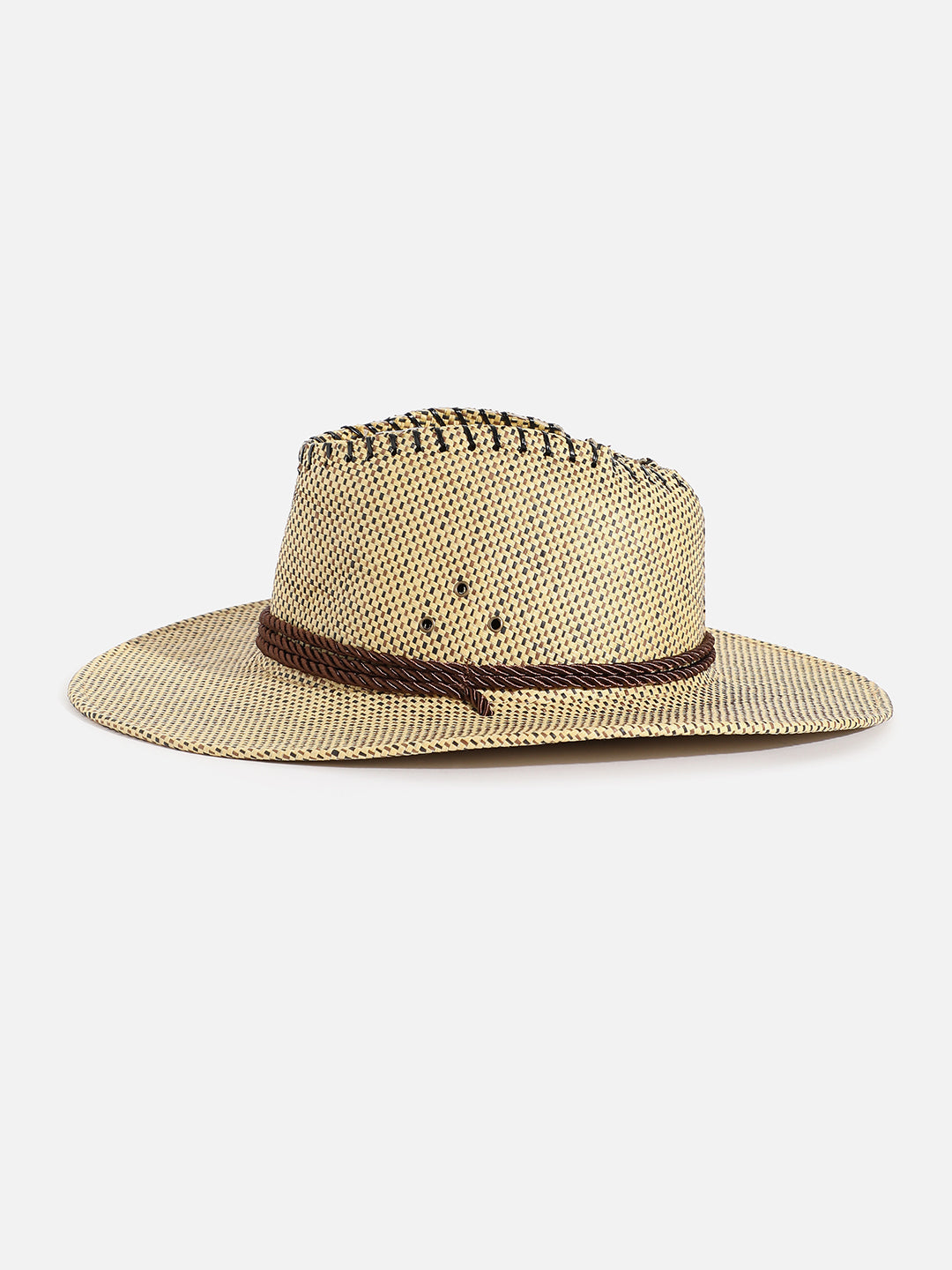 Beige Textured Cowboy Hat