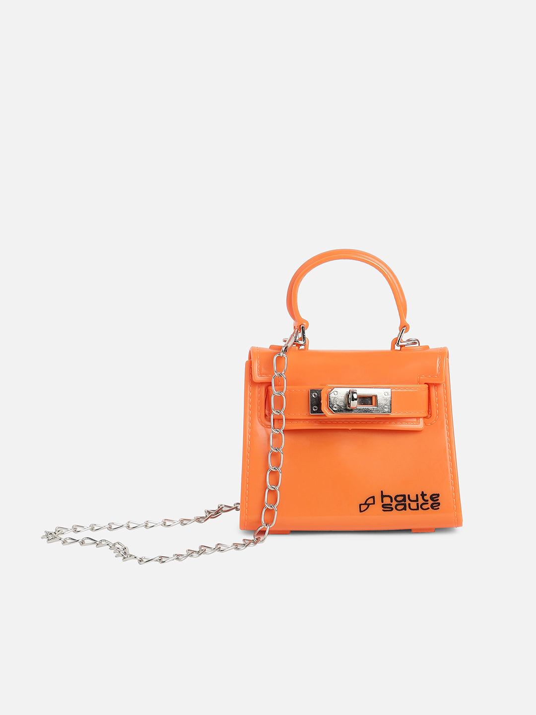 Orange Solid Acrylic Mini Bag