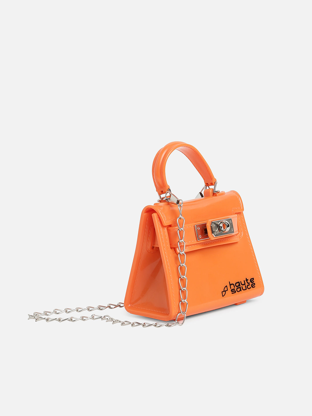 Orange Solid Acrylic Mini Bag