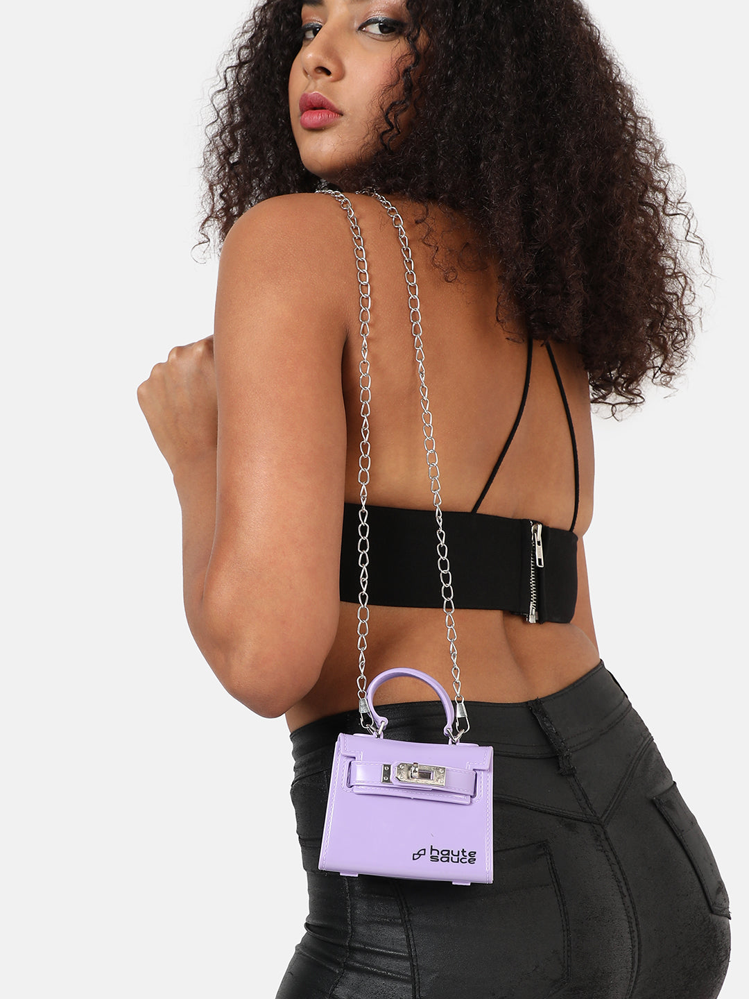 Lilac Solid Acrylic Mini Bag