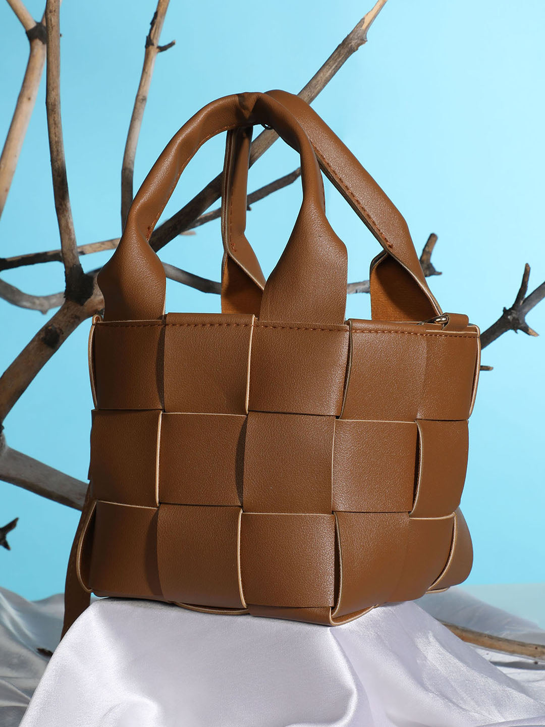 Braided Brown Basket Bag