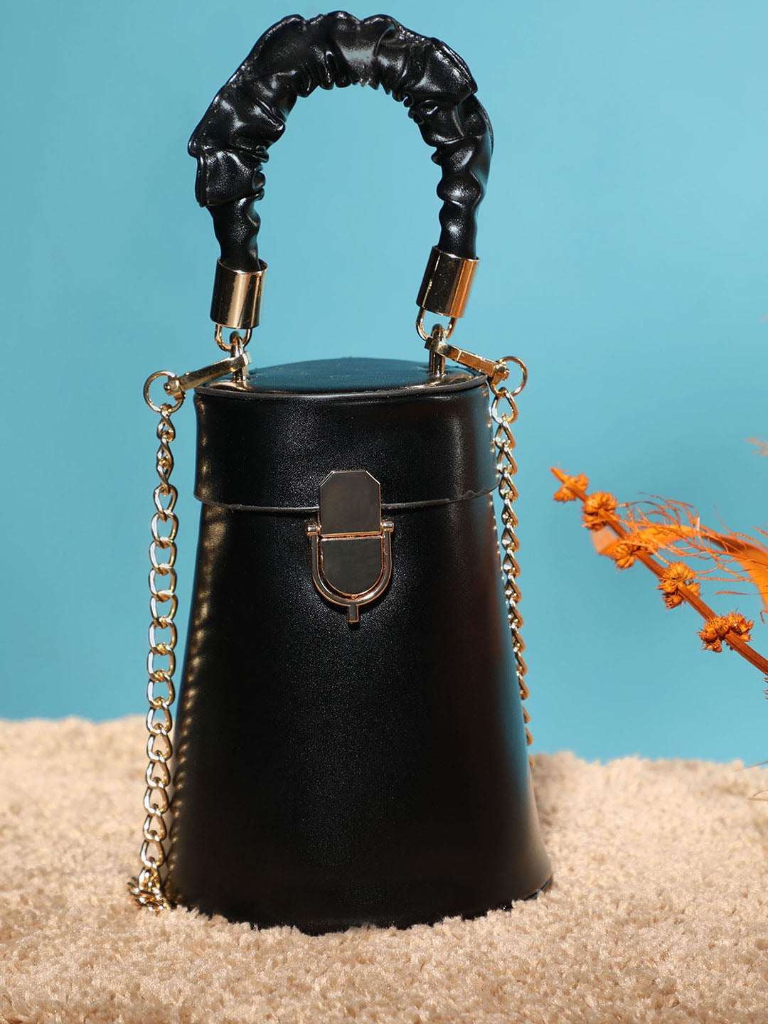 Ripple Black Bucket Bag