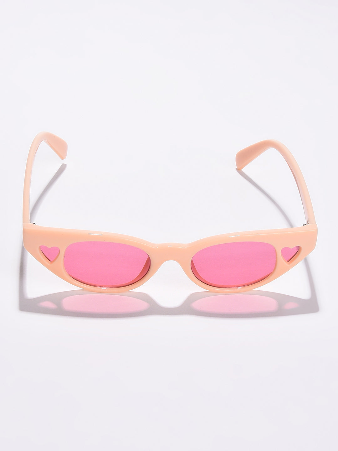 Pink Lens Red Cateye Sunglasses