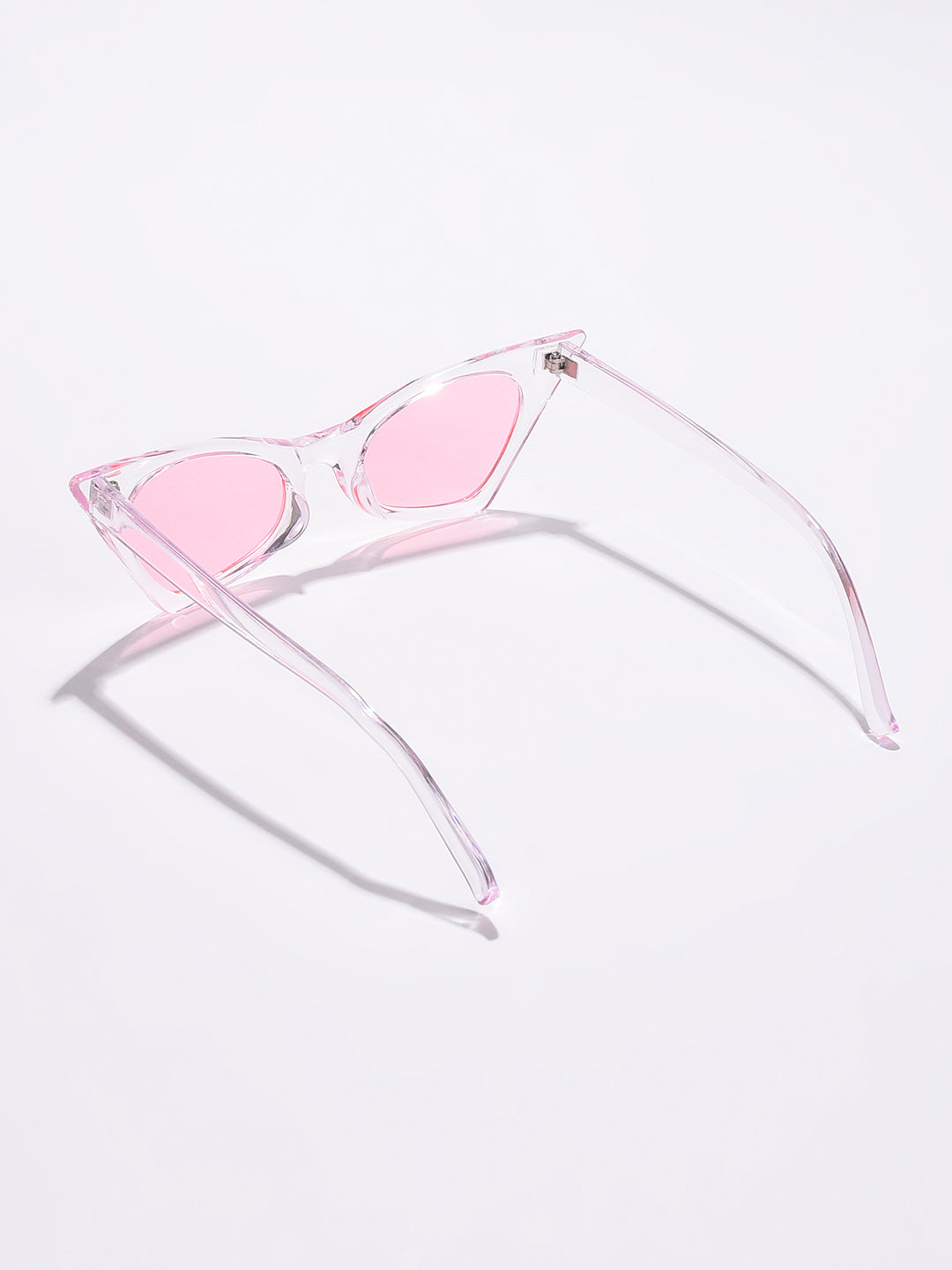 Pink Lens White Cateye Sunglasses