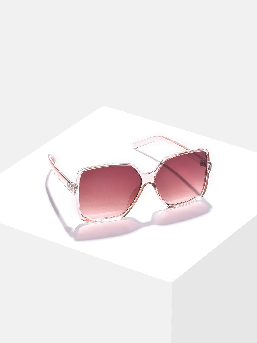 Brown Lens White Oversized Sunglasses