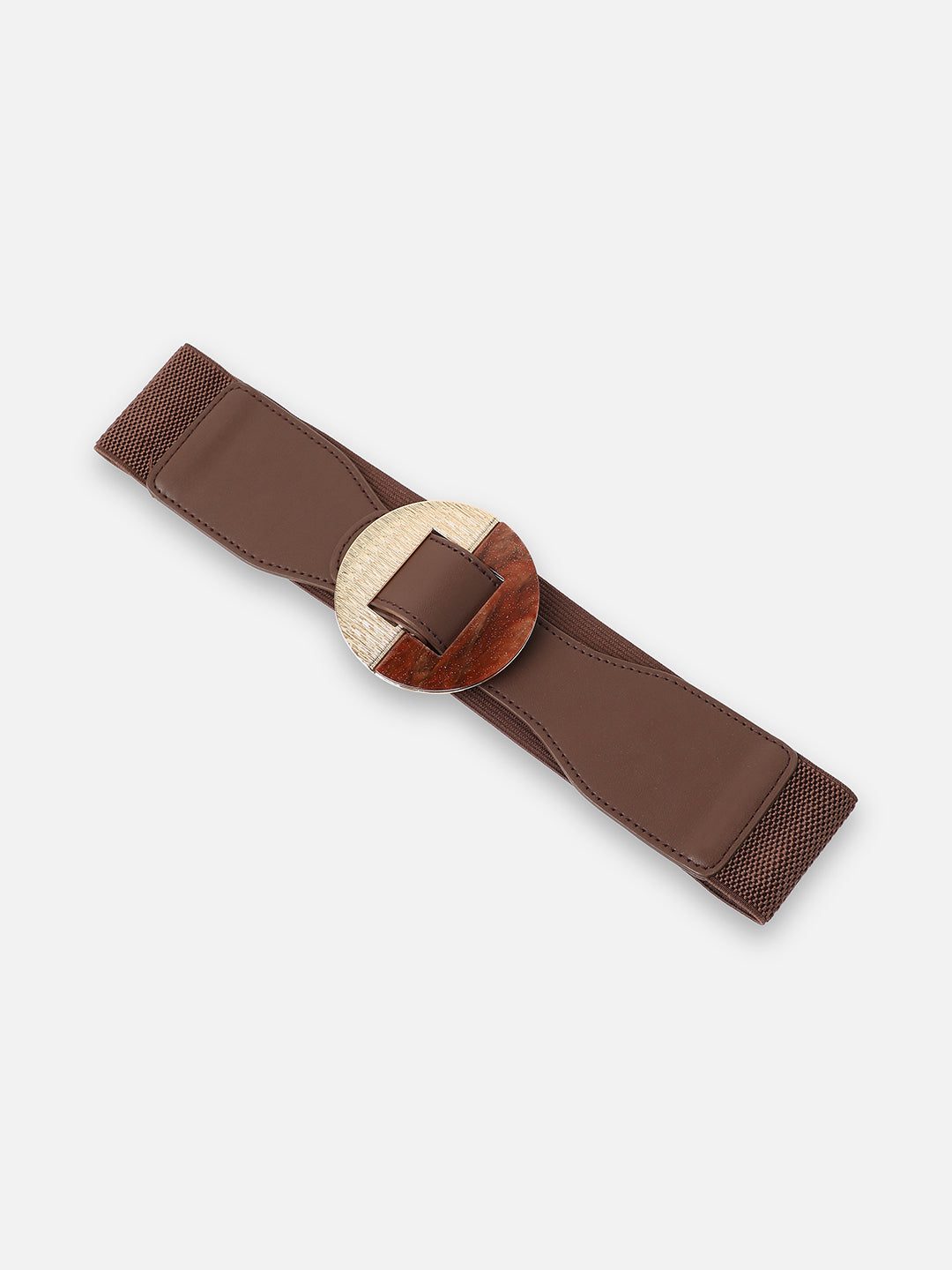 Brown Solid Waist Belt