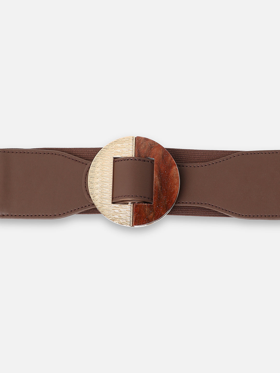 Brown Solid Waist Belt